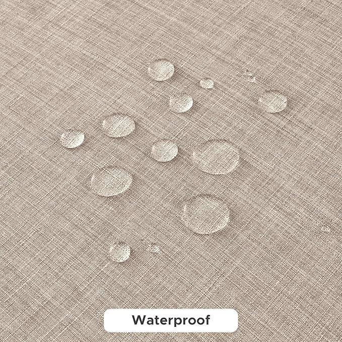 Fitable Faux Linen Tablecloths for Rectangle Tables: Water & Stain Resistant Farmhouse Table Cloth, Washable Burlap Textured Table Covers for Kitchen Dining Party(2 Pack, 60x102 Inch, Nature)