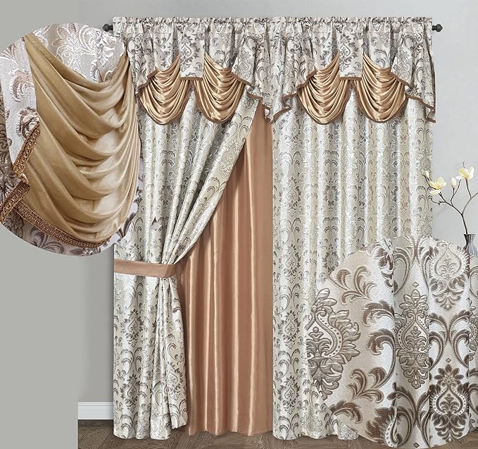 GOHD Samba Star. Jacquard Window Curtain Panel Drape by GOHDGoldenOceanHomeDecor