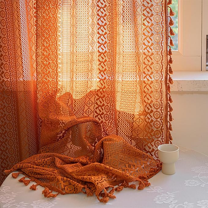 Sutuo Home Terracotta Boho Curtains - Image 8