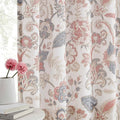 Kayne Studio Navy Red Jacobean Floral Rod Pocket Semi Sheer Curtains 84Inch | by KayneStudio