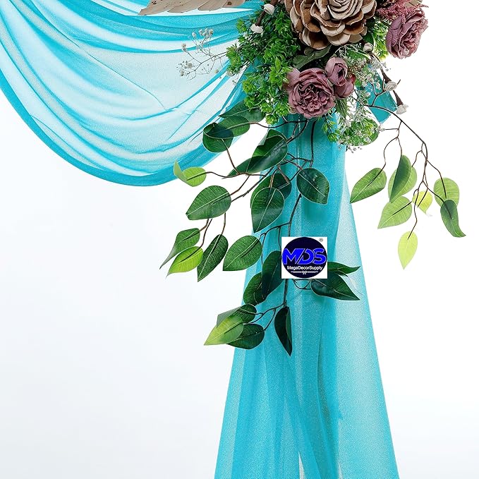 MDS Halloween Chiffon Draping Fabric - 1 Panel, 30" Wide x 75ft Long - Sheer Spooky Arbor & Canopy Drapery for Haunted House Backdrops, Party Ceilings, DIY Costumes & Themed Events - Peacock Blue