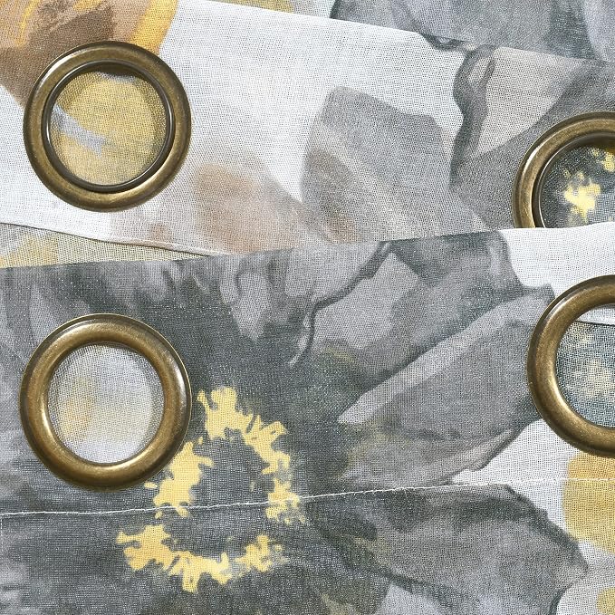 Lush Decor Leah Floral Sheer Window Curtain Panels Pair 52"W x 84"L Yellow & - Image 5