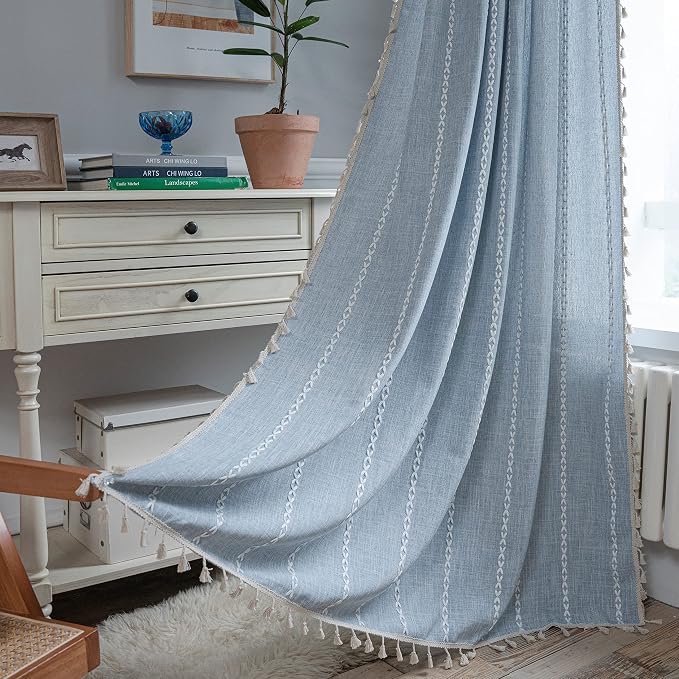 Sutuo Home Boho Curtains for Bedroom 63 Inch Length, Light Filtering French by SutuoHome