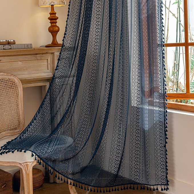 Sutuo Home Sheer Boho Curtains for Dining Room Bedroom, Window Lace Curtains by SutuoHome