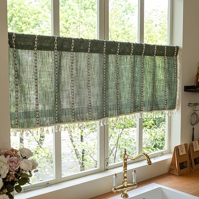Sutuo Home Boho Valance Short Curtains Tier by SutuoHome