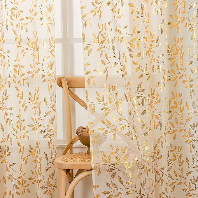 Sutuo Home Ivory Sheer Curtains 72 Inch Length 2 Panels Set, Privacy Voile by SutuoHome