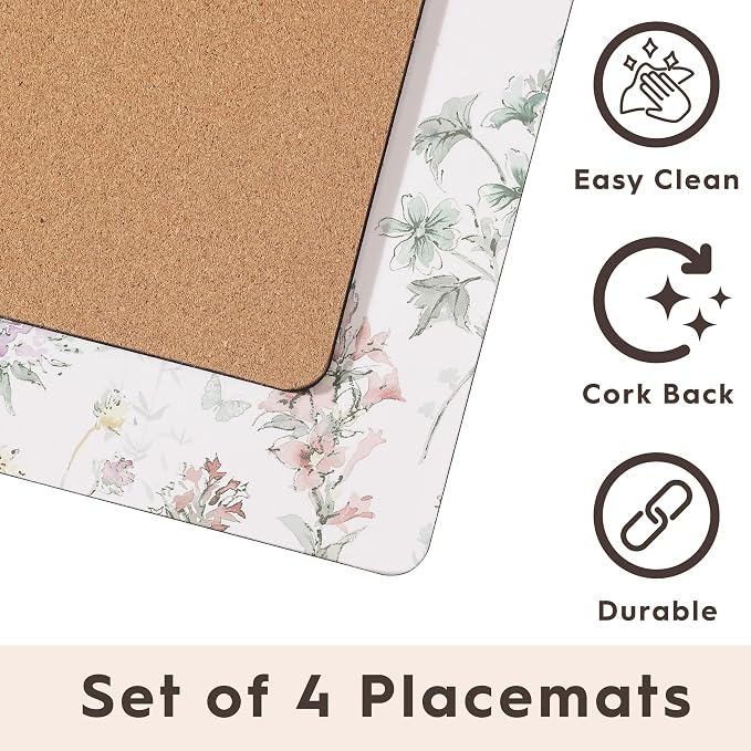 Laura Ashley Cork Placemats, 16 x 12-inch, Wild Meadow | Ideal - Image 3