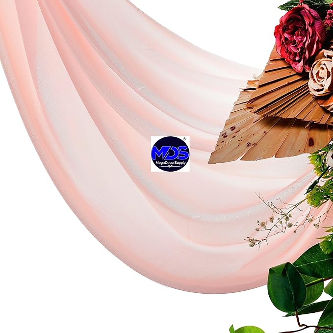 MDS Halloween Chiffon Draping Fabric - 1 Panel, 30" Wide x 100ft Long - Sheer Spooky Arbor & Canopy Drapery for Haunted House Backdrops, Party Ceilings, DIY Costumes & Themed Events - Dusty Rose
