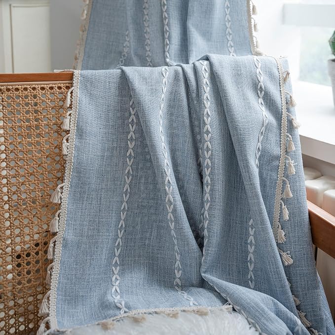 Sutuo Home Boho Curtains for Bedroom Dining Room, Light Filtering Farmhouse - Image 3