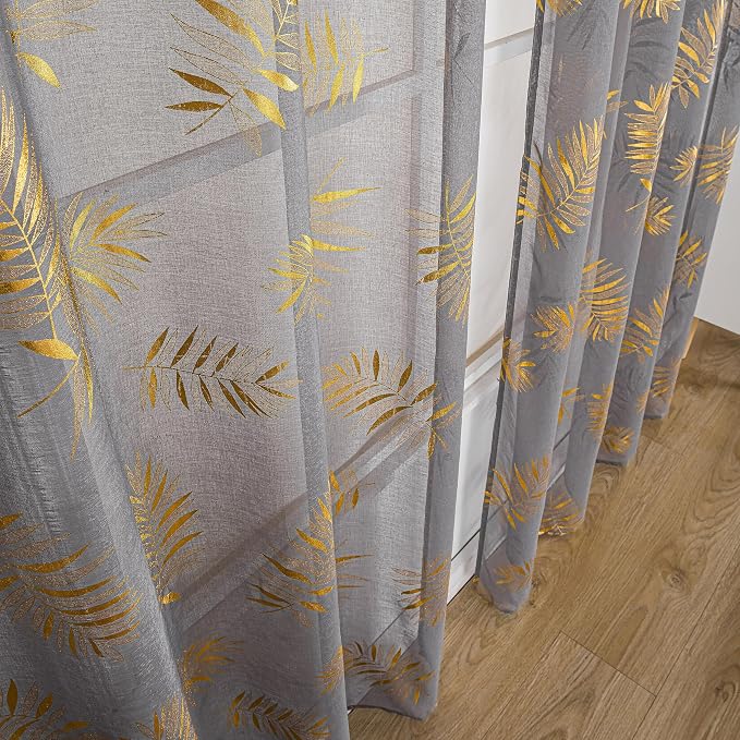 Sutuo Home Dark Grey Sheer Curtains 84 Inches Long 2 Panels Set, Window - Image 5