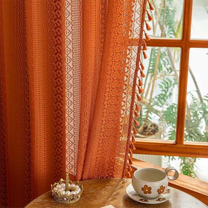 Sutuo Home Lace Boho Curtains 2 Panels - Image 7
