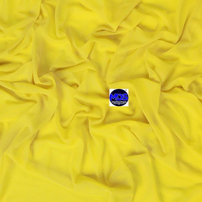 MDS Halloween Chiffon Draping Fabric - 2 Panel, 30" Wide x 75ft Long - Sheer Spooky Arbor & Canopy Drapery for Haunted House Backdrops, Party Ceilings, DIY Costumes & Themed Events - Yellow