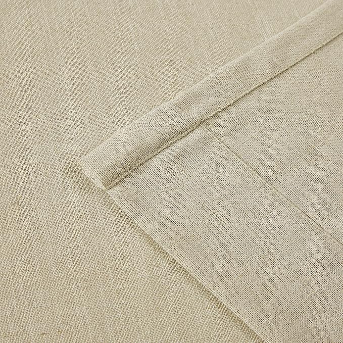 Vision Home Sand Pinch Pleated Semi Sheer Curtains Textured Linen Blended Light Filtering Window Curtains 102 inch for Living Room Bedroom Pinch Pleat Drapes with Hooks 2 Panels 40"Wx102"L,Camel Beige