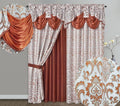 GOHD Samba Star Jacquard Window Curtain 2PC Panels.Each pc W54 xL90.Rust by GOHDGoldenOceanHomeDecor