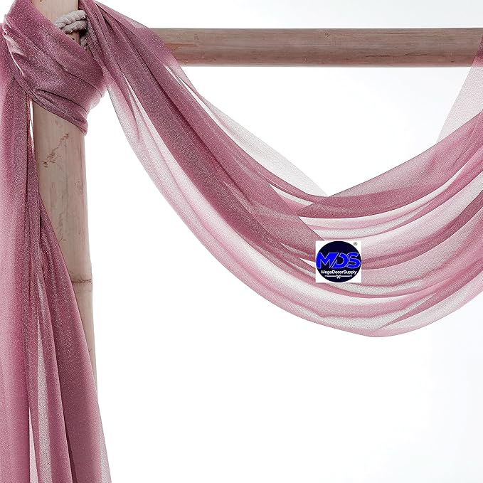 MDS Halloween Chiffon Draping Fabric - 1 Panel, 30" Wide x 75ft Long - Sheer Spooky Arbor & Canopy Drapery for Haunted House Backdrops, Party Ceilings, DIY Costumes & Themed Events - Mauva