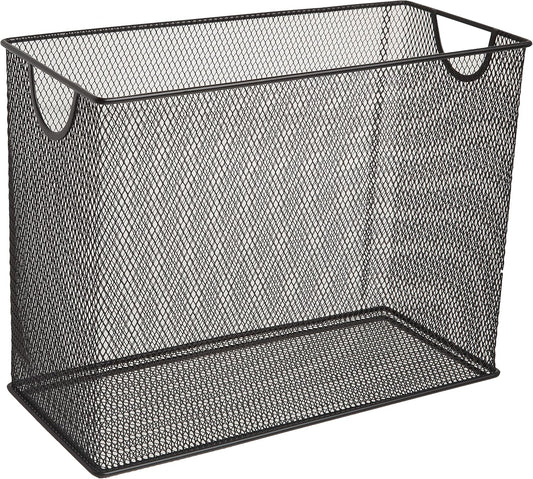 U Brands Mesh Steel Desktop Hanging File Holder, Letter Size, 12.4" x 9.53" x 5.5", Black - 457U00-06