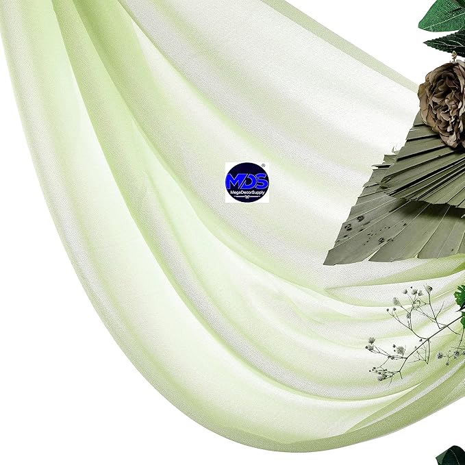 MDS Halloween Chiffon Draping Fabric - 2 Panel, 30" Wide x 75ft Long - Sheer Spooky Arbor & Canopy Drapery for Haunted House Backdrops, Party Ceilings, DIY Costumes & Themed Events - Sage Green