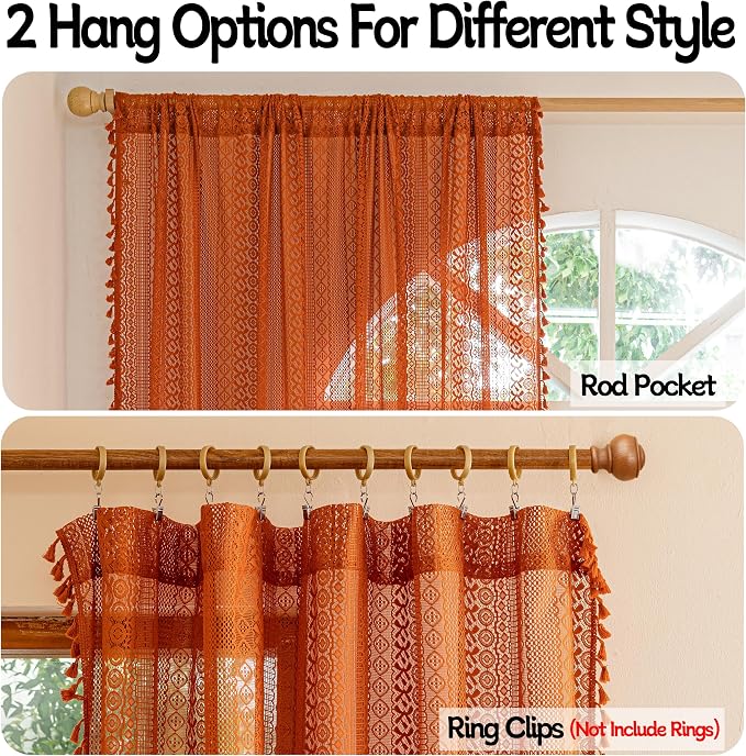 Sutuo Home Terracotta Boho Curtains - Image 6