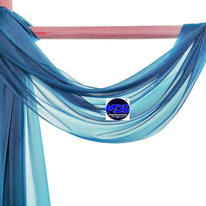 MDS Halloween Chiffon Draping Fabric - 2 Panel, 30" Wide x 40ft Long - Sheer Spooky Arbor & Canopy Drapery for Haunted House Backdrops, Party Ceilings, DIY Costumes & Themed Events - Dark Teal