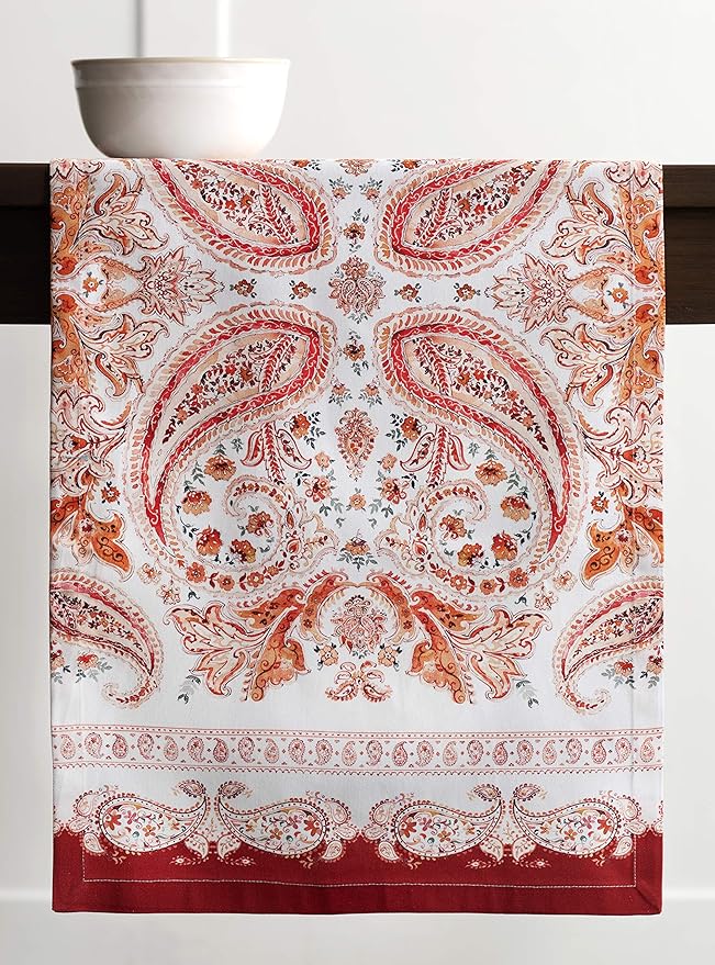 Maison d' Hermine Table Runner 100% Cotton Single Layer Table Runners 108 inches Long for Thanksgiving Christmas Decorations Home Kitchen Dining Party Wedding (Orient, 14.5" x 108")