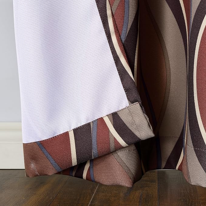 No. 918 Intersect 2-Pack Ogee Print Semi-Sheer Grommet Curtain Panel Pair - Image 3