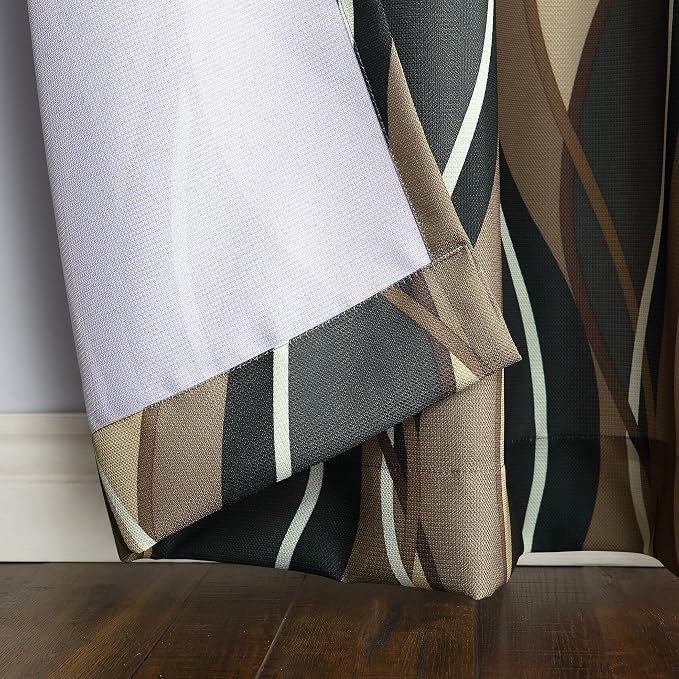 No. 918 Intersect 2-Pack Ogee Print Semi-Sheer Grommet Curtain Panel Pair - Image 3