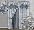 GOHD Samba Star Jacquard Window Curtain 2PC Panels.Each pc W54 xL90.Grey by GOHDGoldenOceanHomeDecor