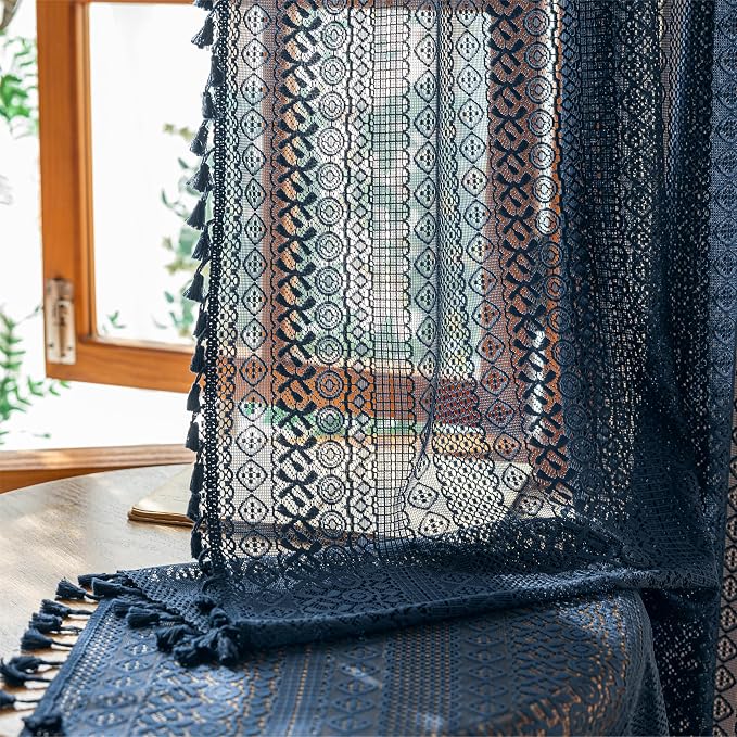 Sutuo Home Sheer Boho Curtains for Dining Room Bedroom, Window Lace Curtains - Image 7