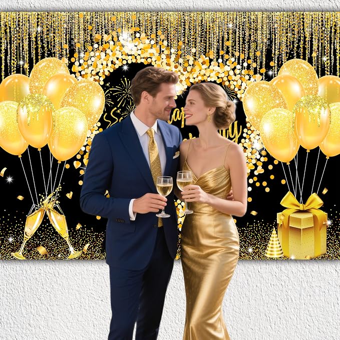 10x8 ft Floral Anniversary Backdrop Banner - Image 3