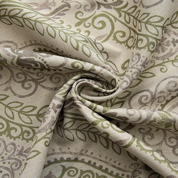 jinchan Sage Green Damask Curtains 96 Inch Room Darkening Grommet 2 Panels | - Image 3
