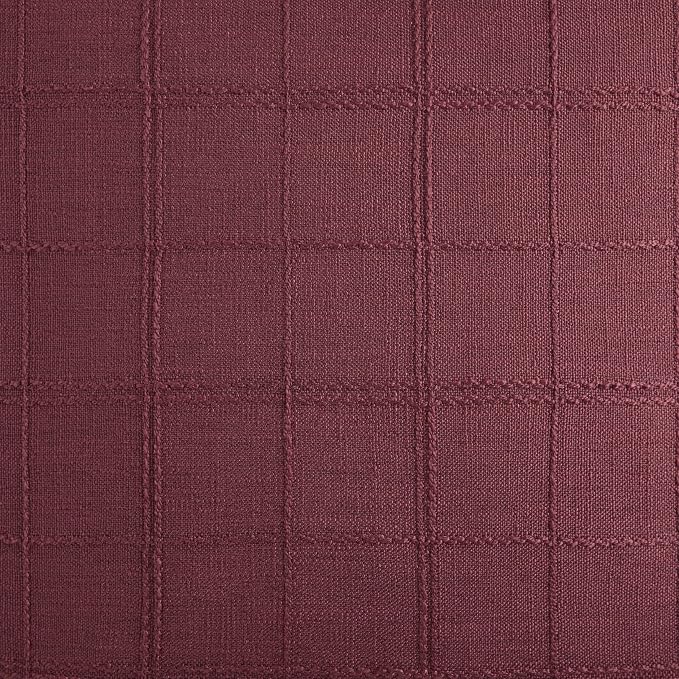 ZeeMart Linen Checked Farmhouse Table Runner, 13x72 Inches Burgundy | Raised - Image 6