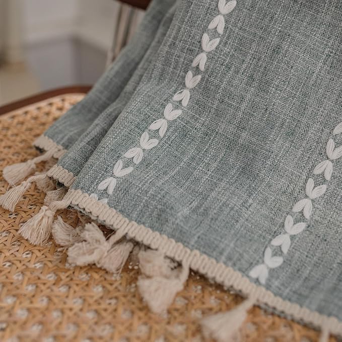 Sutuo Home Boho Curtain for Bedroom Living Room Kitchen, Semi Blackout Linen - Image 7