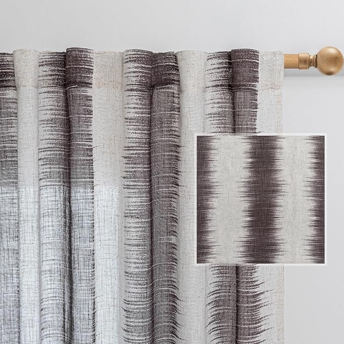 MYSKY HOME Bedroom Curtains Linen Textured Semi Sheer Curtains 63 Inch Length by MYSKYHOME