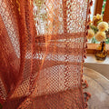 WAZZIO Boho Lace Curtains 80 Inches 2 Panel, Light Filtering Privacy Tassel & by WAZZIO