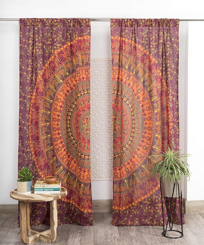 Popular Handicrafts Indian Hippie Bohemian Beautiful Elephant Maroon Color by PopularHandicrafts