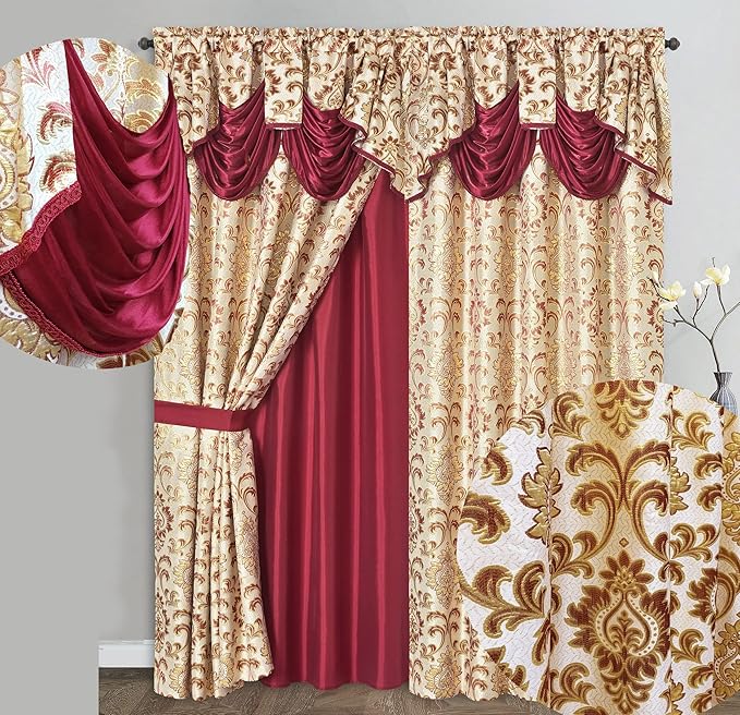 GOHD Samba Star Jacquard Window Curtain 2PC Panels.W54 xL90 by GOHDGoldenOceanHomeDecor