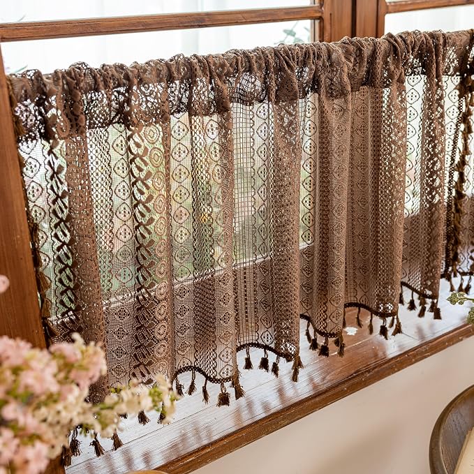 Sutuo Home Boho Valance Short Curtains 2 Panels - Image 7