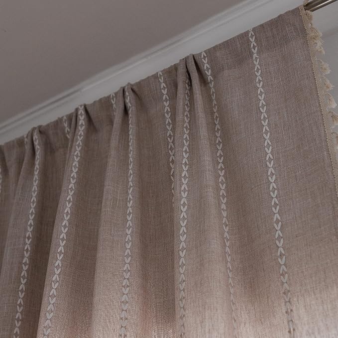 Sutuo Home Boho Curtains for Bedroom 96 Inches Long, Light Filtering Farmhouse - Image 3