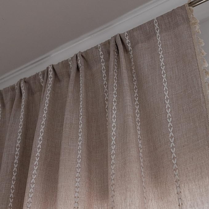 Sutuo Home Boho Curtain for Bedroom 84 Inch Length, Light Filtering Farmhouse - Image 3
