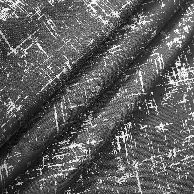Taisier Home Silver Foil Print Linen Textured Curtains - Image 6
