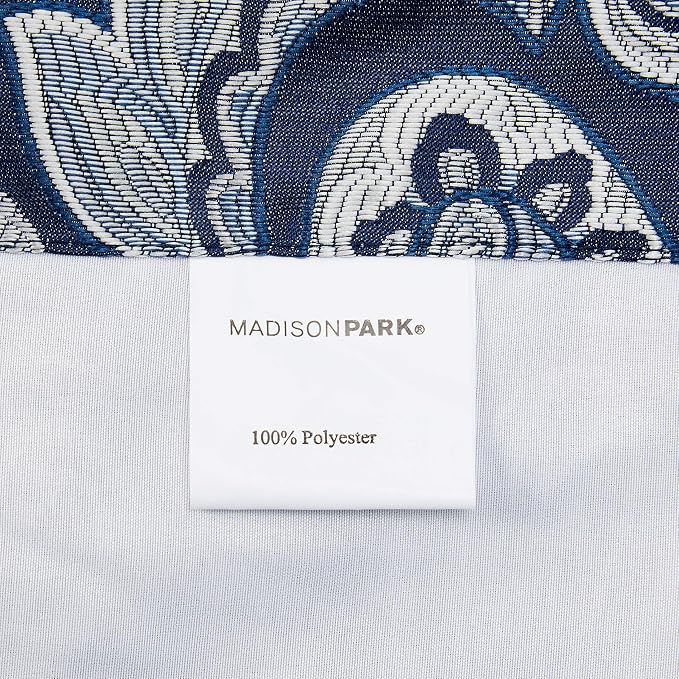 Madison Park Aubrey Faux Silk Paisley Jacquard, Rod Pocket Curtain - Image 5