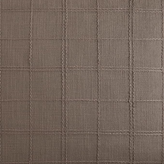 Linen Checked Farmhouse Table Runner, 13x90 Inches Cocoa Brown | Raised Grid - Image 6