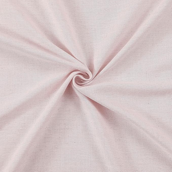 Vision Home Light Pink Pinch Pleated Semi Sheer Curtains Textured Linen Blended Light Filtering Window Curtains 90 inch for Living Room Bedroom Patio Pinch Pleat Drapes with Hooks 1 Panel 60" Wx90 L