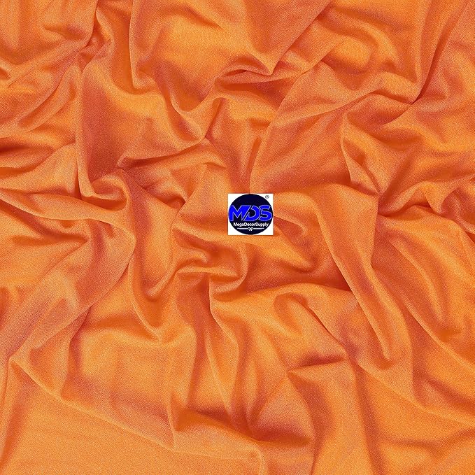 MDS Halloween Chiffon Draping Fabric - 1 Panel, 30" Wide x 50ft Long - Sheer Spooky Arbor & Canopy Drapery for Haunted House Backdrops, Party Ceilings, DIY Costumes & Themed Events - Orange
