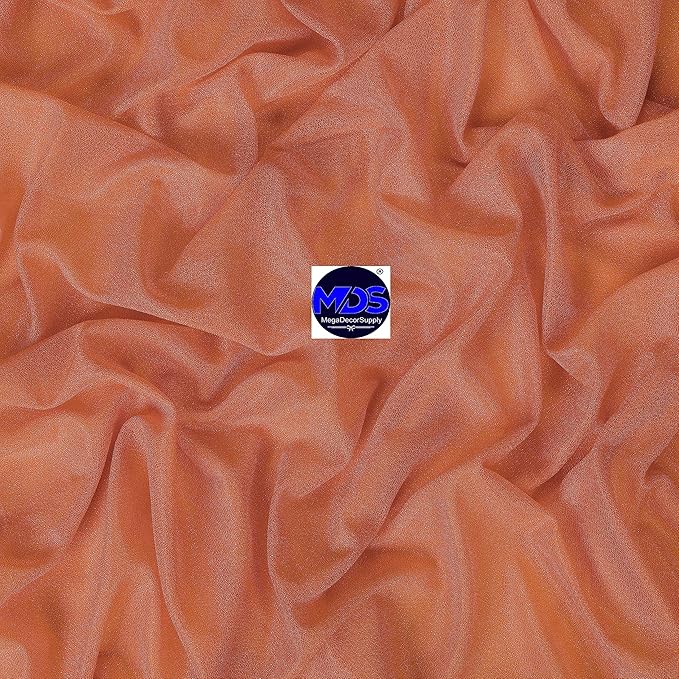 MDS Halloween Chiffon Draping Fabric - 1 Panel, 30" Wide x 40ft Long - Sheer Spooky Arbor & Canopy Drapery for Haunted House Backdrops, Party Ceilings, DIY Costumes & Themed Events - Coral Peach