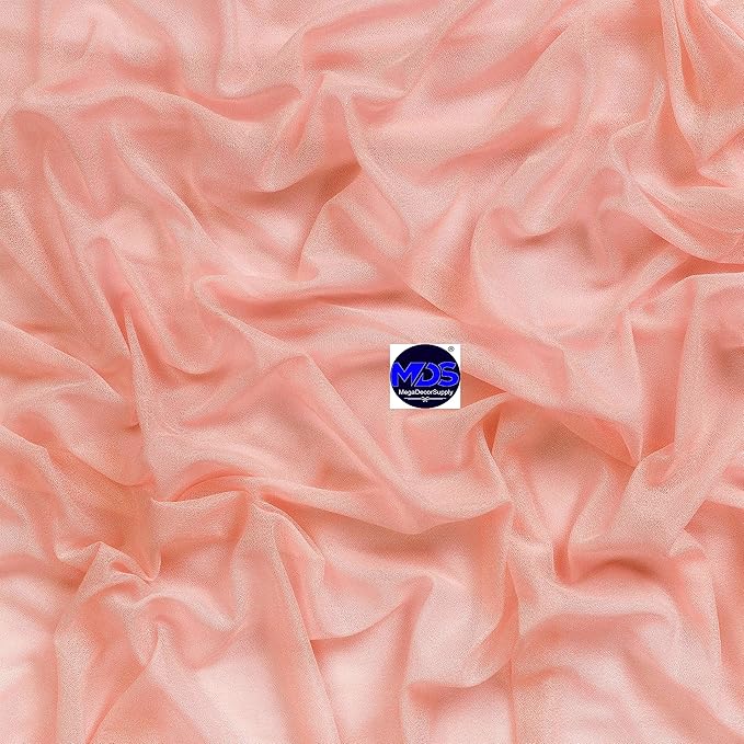 MDS Halloween Chiffon Draping Fabric - 1 Panel, 30" Wide x 30ft Long - Sheer Spooky Arbor & Canopy Drapery for Haunted House Backdrops, Party Ceilings, DIY Costumes & Themed Events - Peach