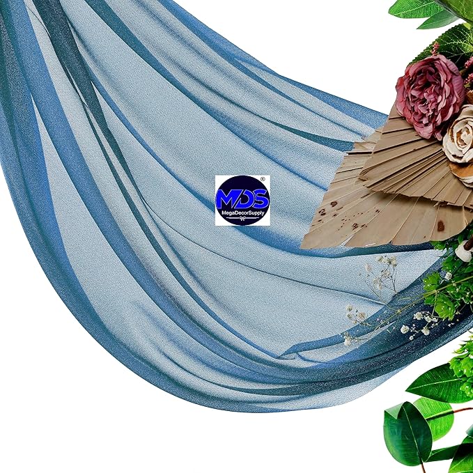 MDS Halloween Chiffon Draping Fabric - 2 Panel, 30" Wide x 75ft Long - Sheer Spooky Arbor & Canopy Drapery for Haunted House Backdrops, Party Ceilings, DIY Costumes & Themed Events - Dark Teal