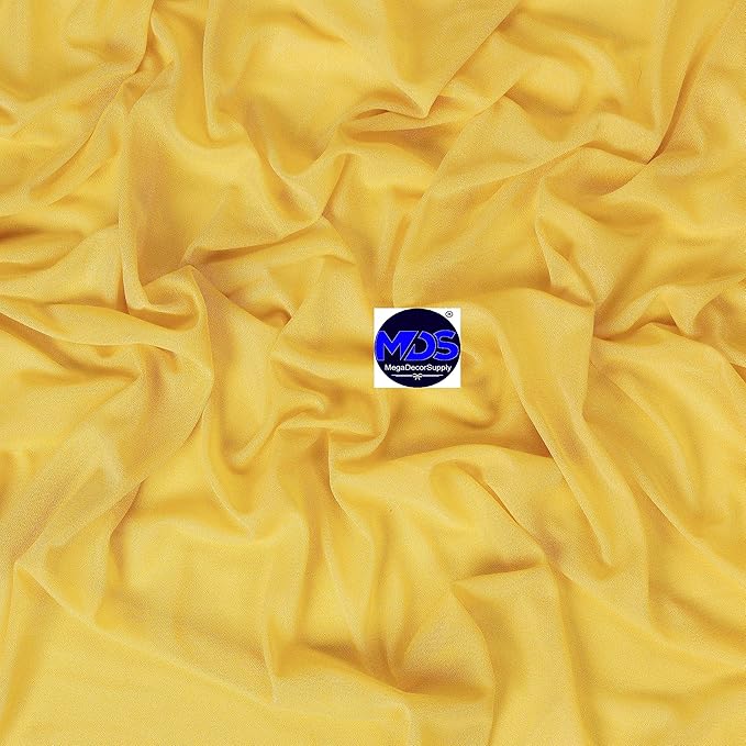 MDS Halloween Chiffon Draping Fabric - 1 Panel, 30" Wide x 50ft Long - Sheer Spooky Arbor & Canopy Drapery for Haunted House Backdrops, Party Ceilings, DIY Costumes & Themed Events - Gold