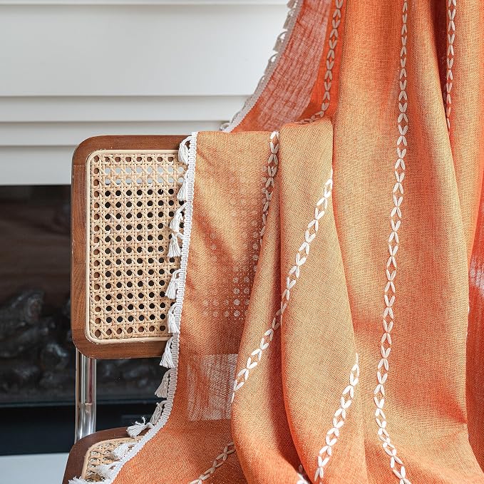 Sutuo Home Orange Boho Curtains - Image 3