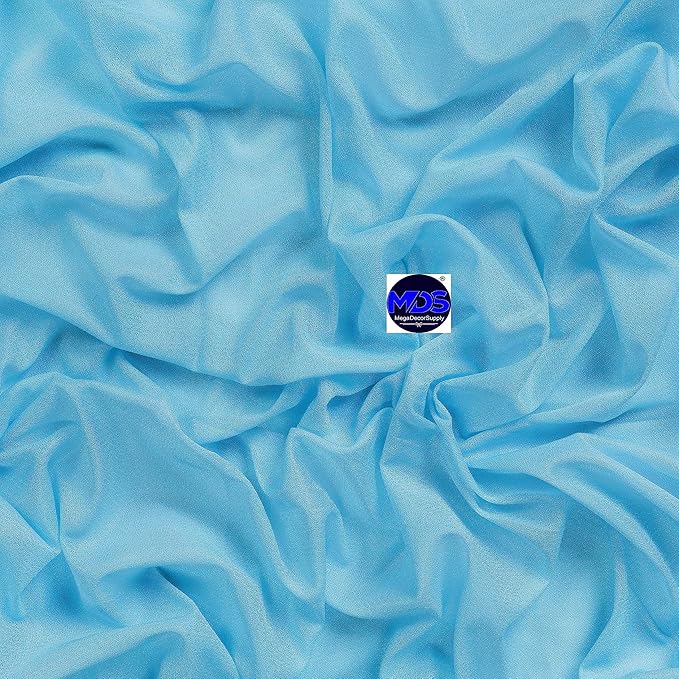 MDS Halloween Chiffon Draping Fabric - 2 Panel, 30" Wide x 30ft Long - Sheer Spooky Arbor & Canopy Drapery for Haunted House Backdrops, Party Ceilings, DIY Costumes & Themed Events - Turquoise